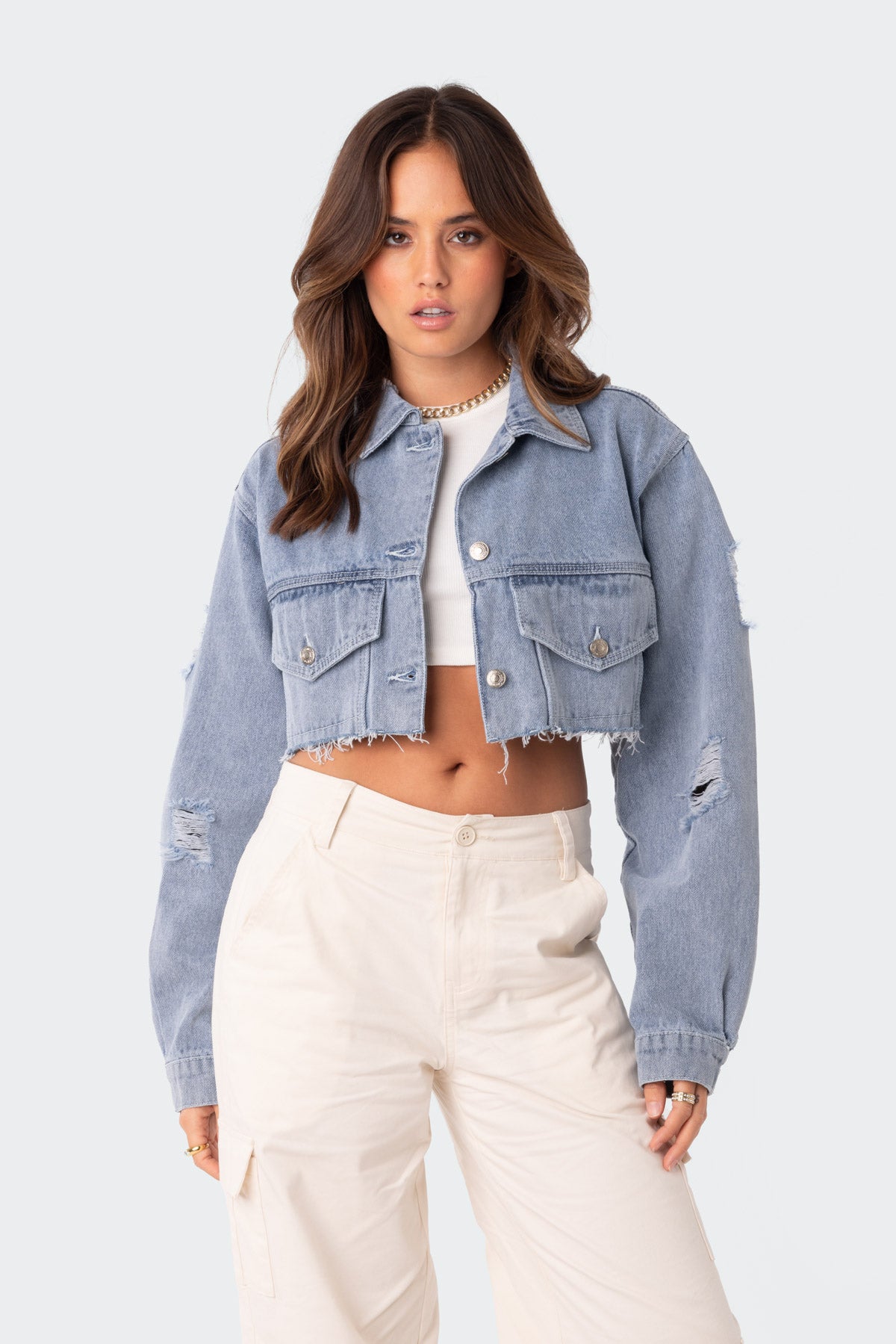 Addison Cropped Denim Jacket