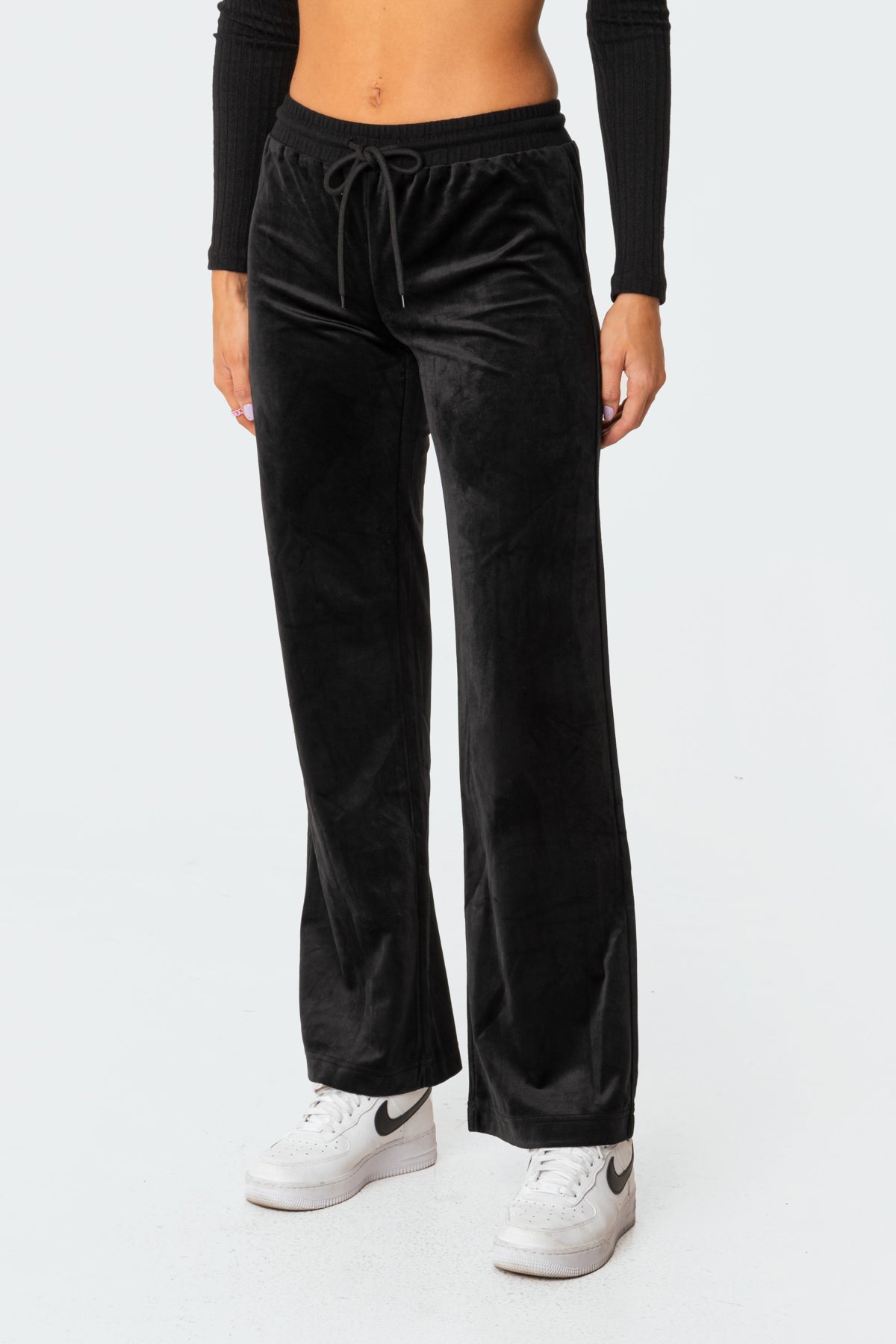 Erin Low-Rise Velour Sweatpants