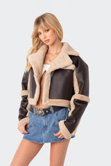 Ricky Faux Leather Shearling Jacket