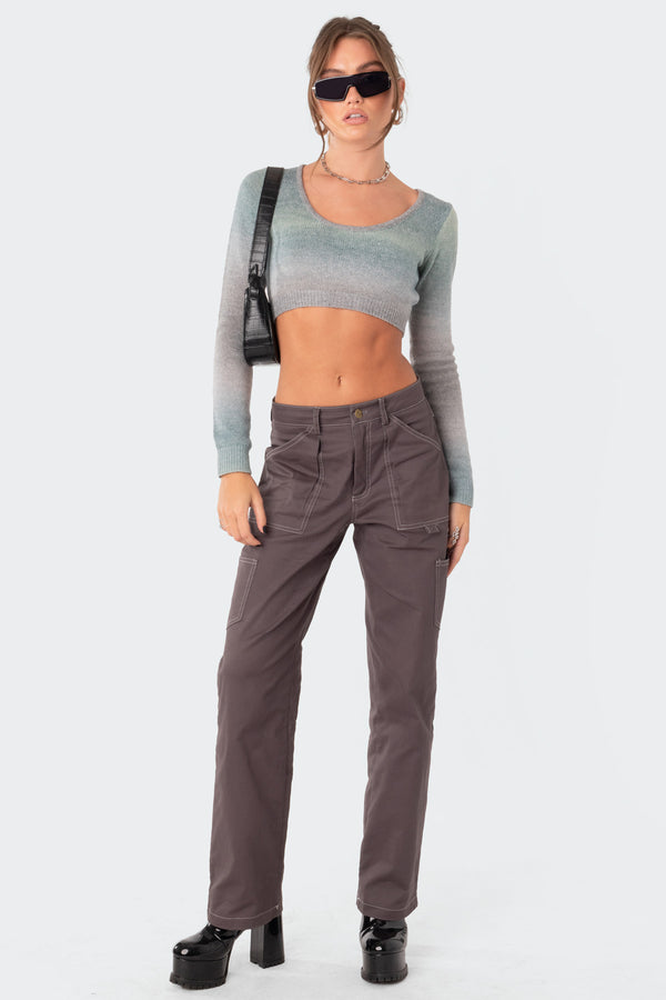 Ombre Cropped Sweater