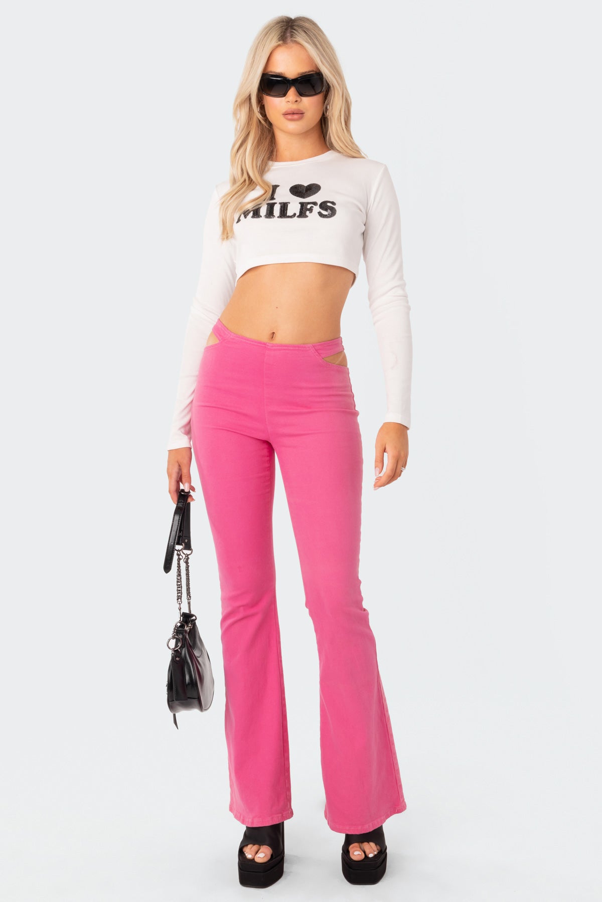 Kira Cut-Out Flared Jeans