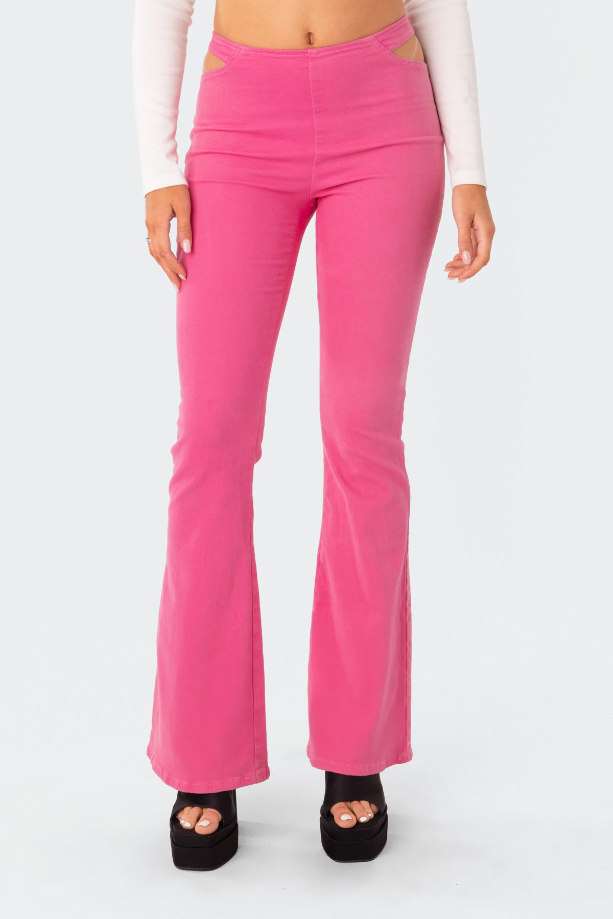 Kira Cut-Out Flared Jeans