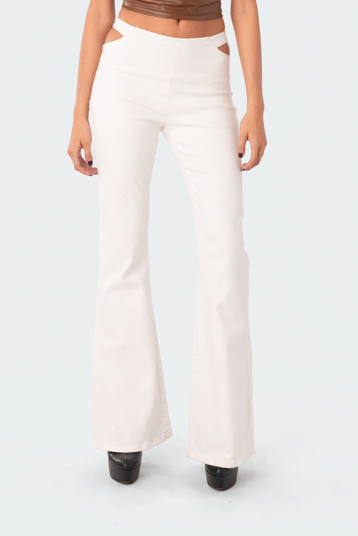 Kira Cut-Out Flared Jeans