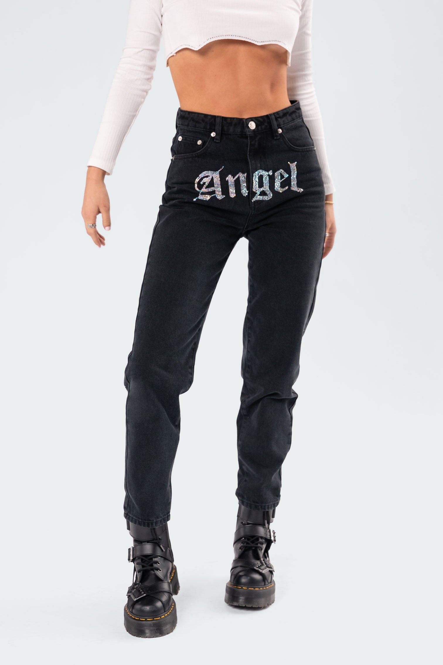 Angel Diamond Mom Jeans