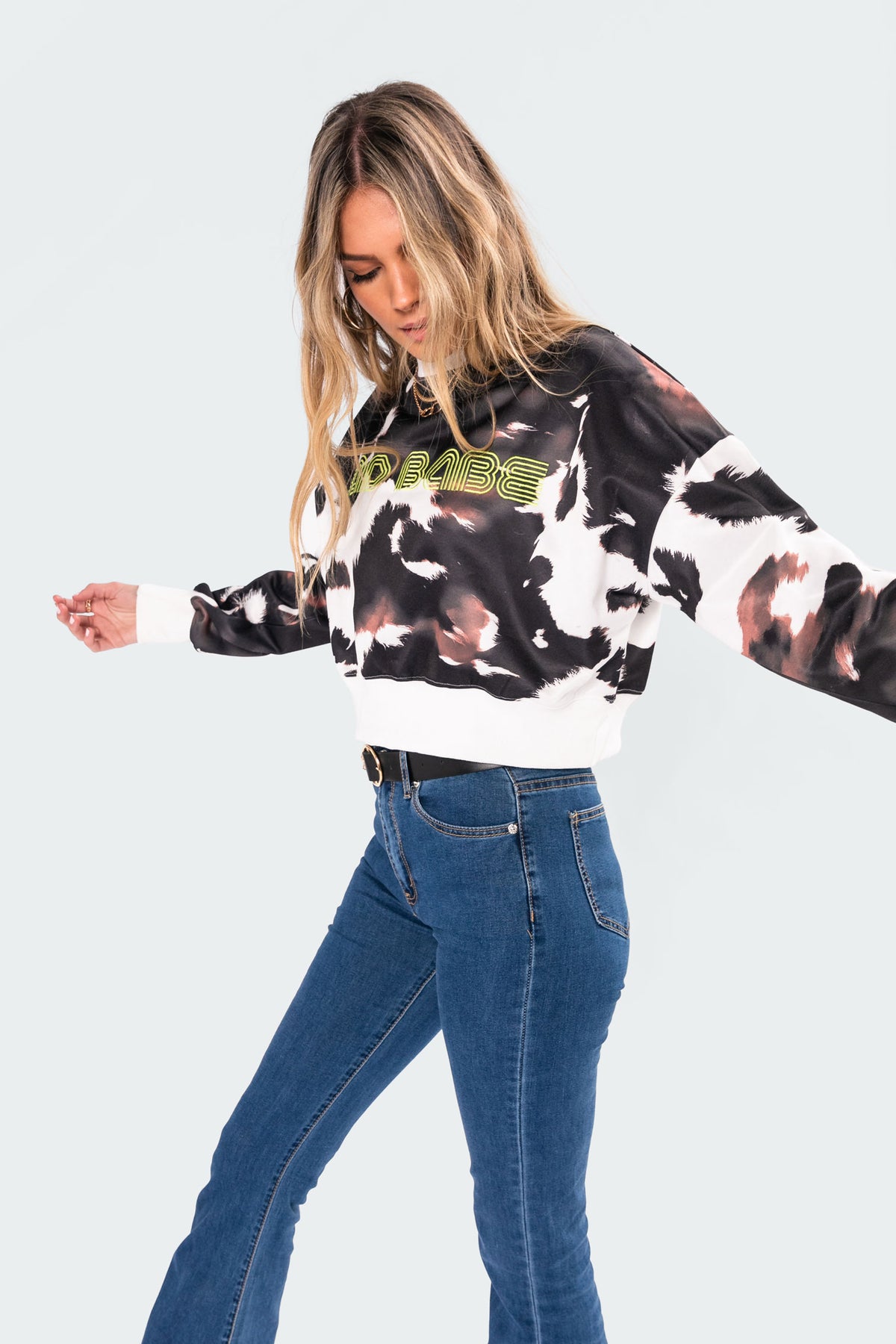 Bad Babe Neon Print Sweatshirt