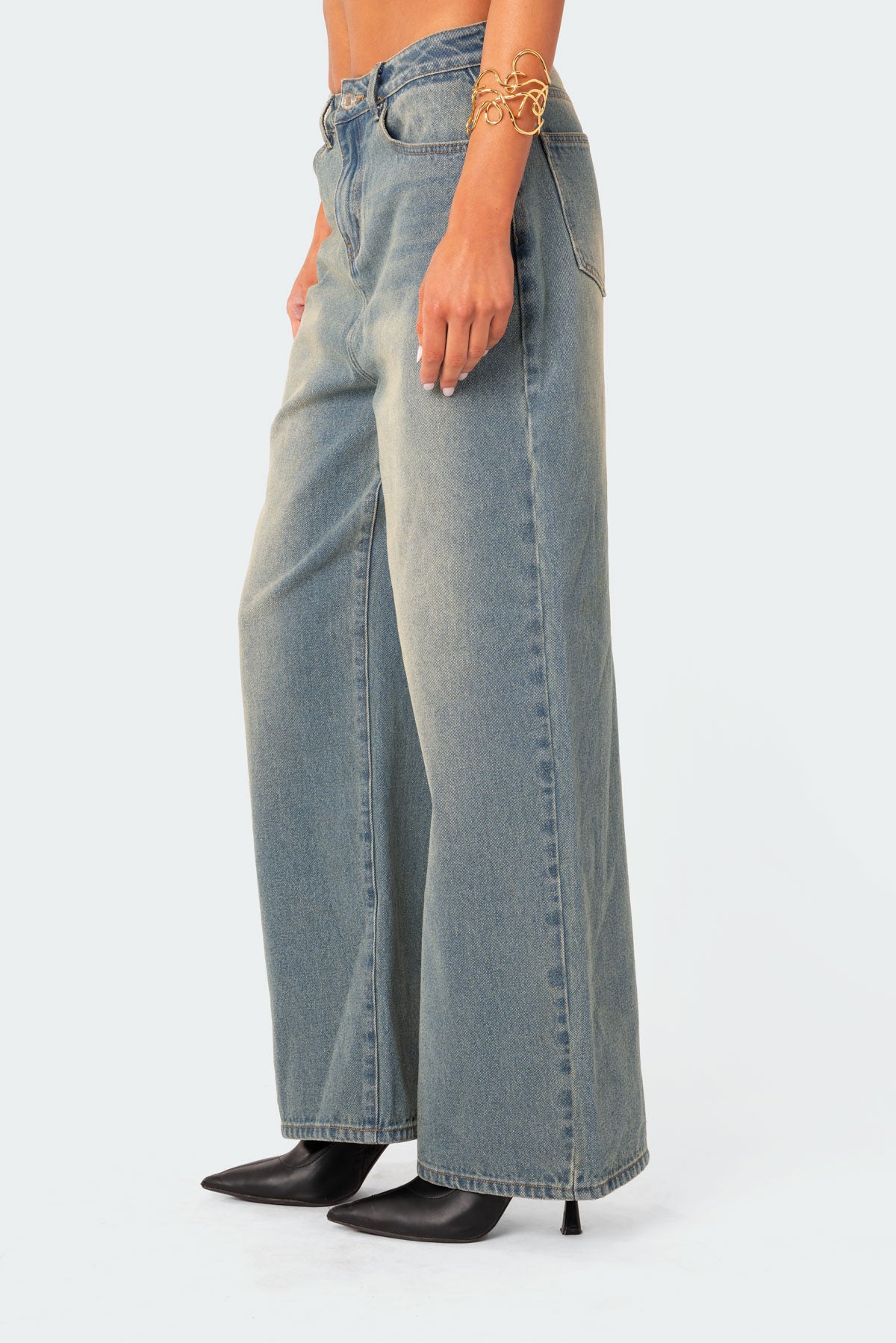 Braya Washed Low Rise Baggy Jeans