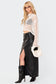 Neli Faux Leather Slitted Maxi Skirt