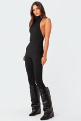 Aero Ribbed Open Back Jumpsuit