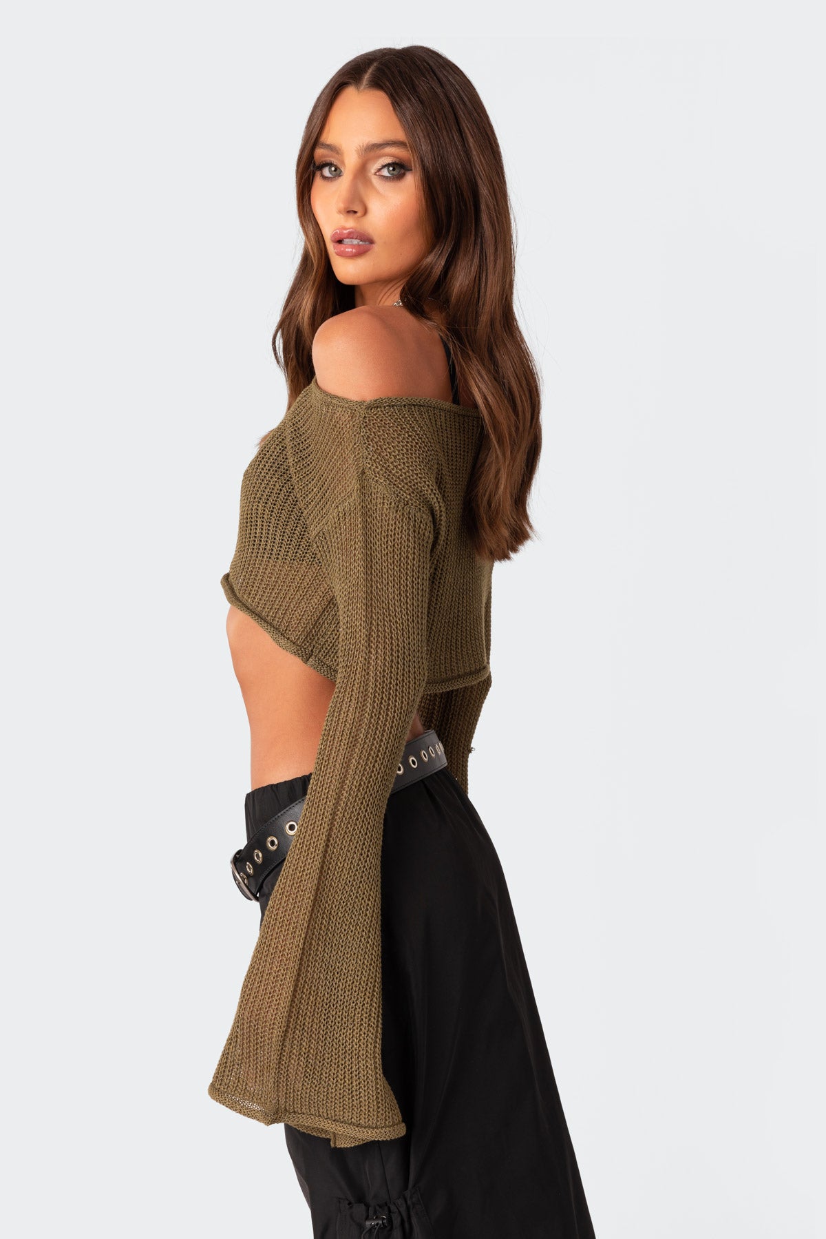 Riya Off Shoulder Knitted Crop Top