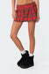 Plaid Pleat & Pouch Wrap Mini Skirt