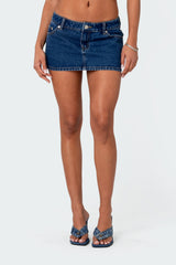 Spencer Low Rise Denim Micro Skirt