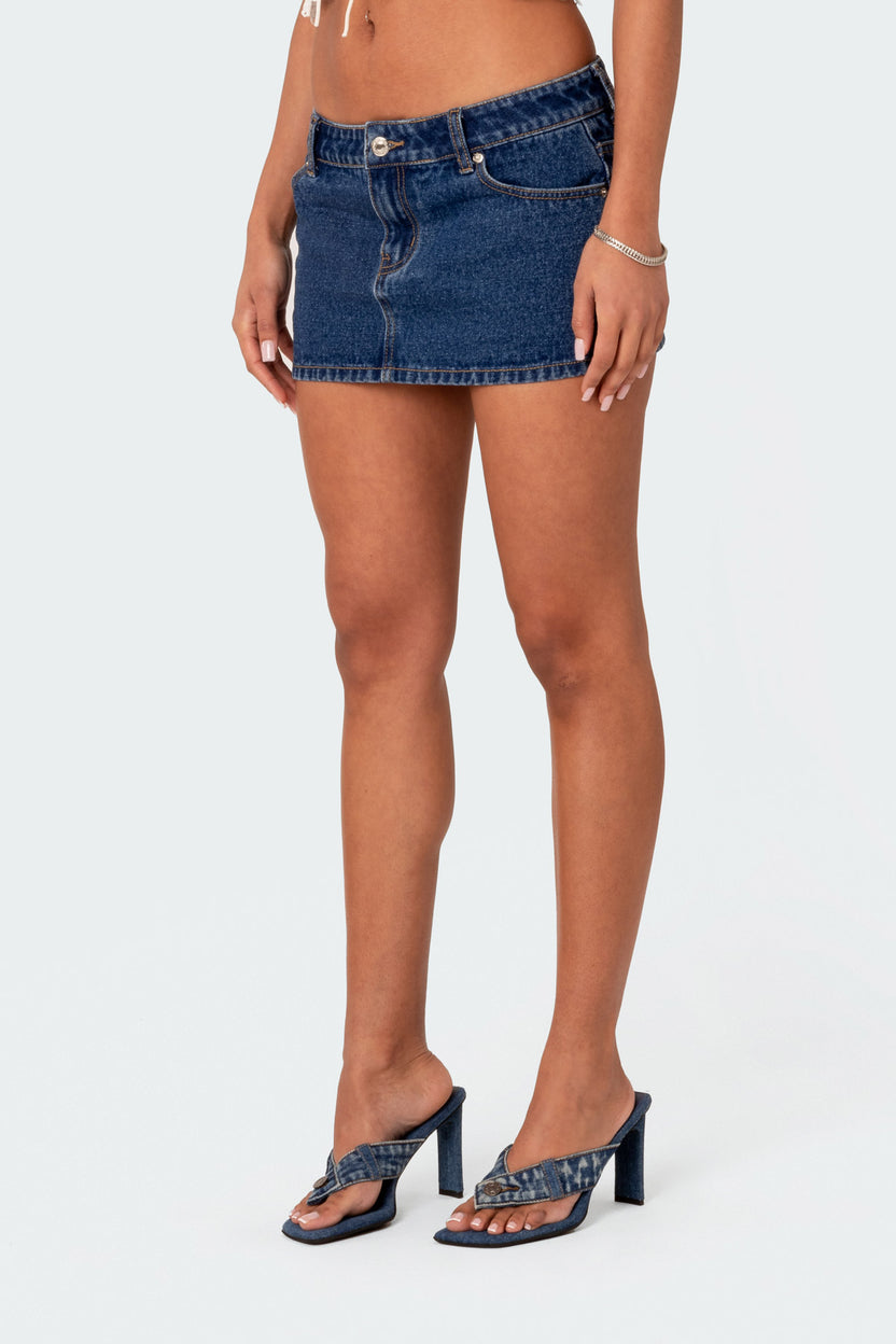 Spencer Low Rise Denim Micro Skirt main image 1