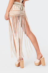 Lillee Crochet Fringe Maxi Skirt