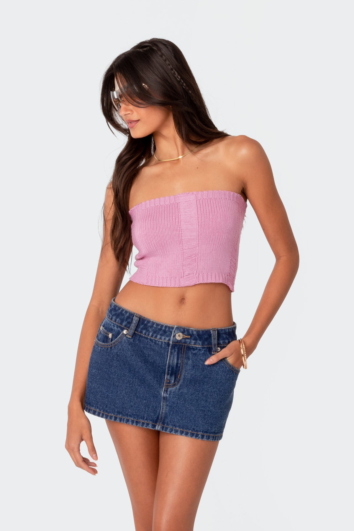 Lotta Knit Lace Up Tube Top