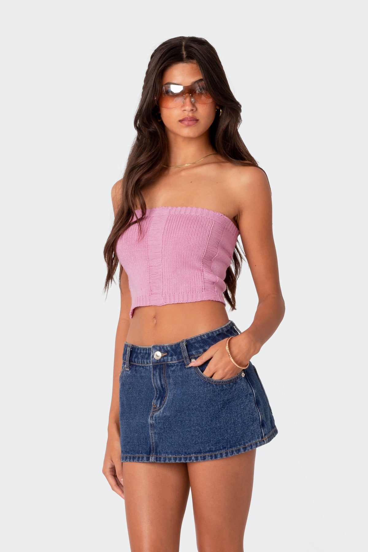 Lotta Knit Lace Up Tube Top