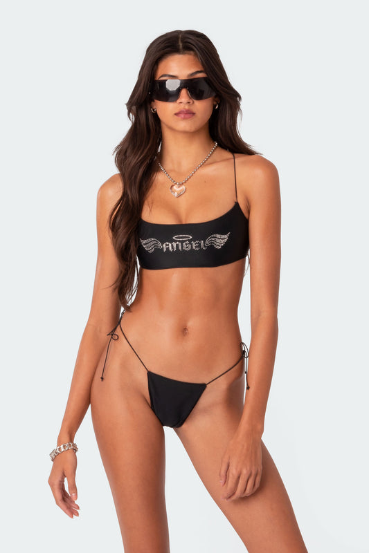 Angel Rhinestone Bikini Top
