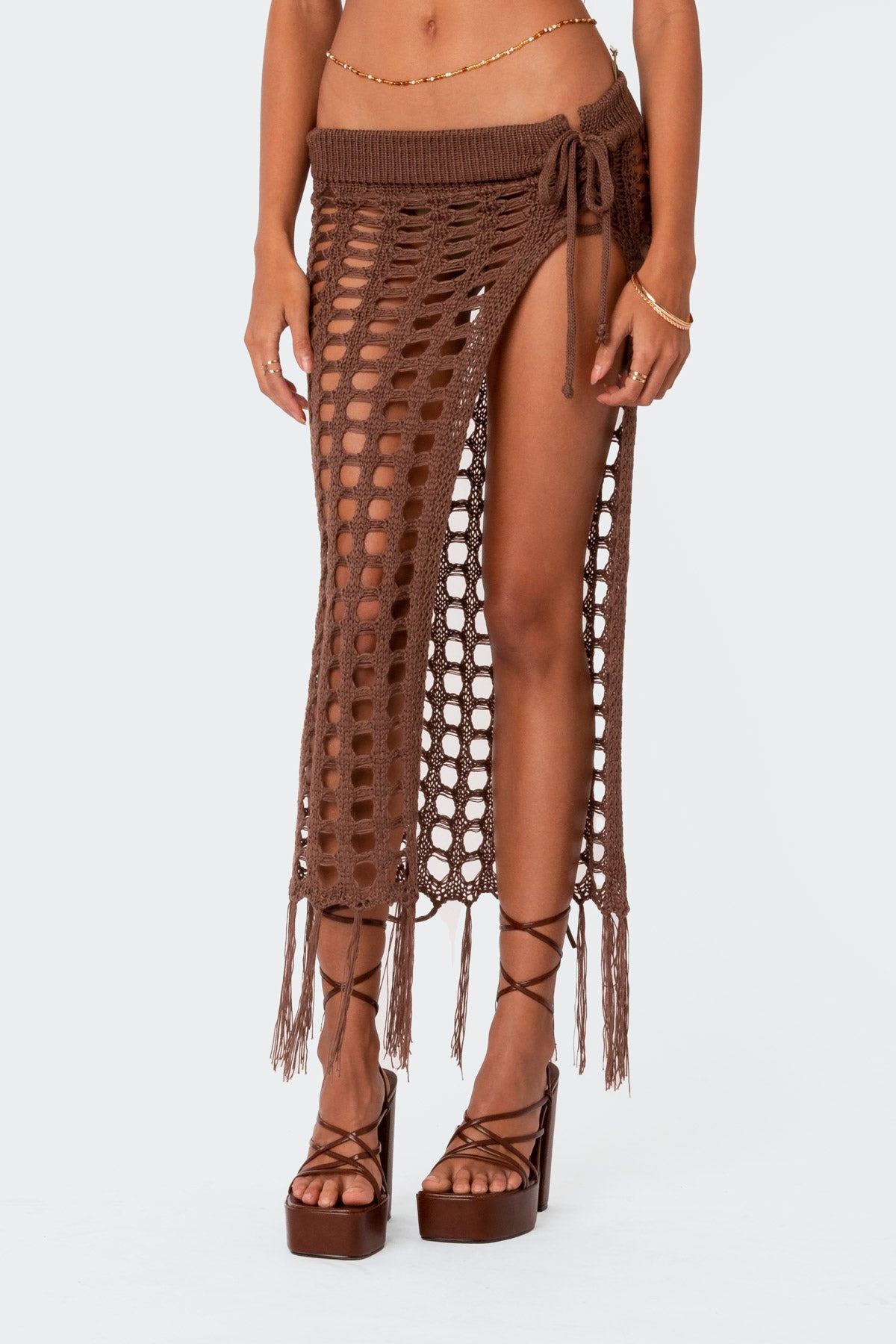 Brielle Crochet Slit Maxi Skirt