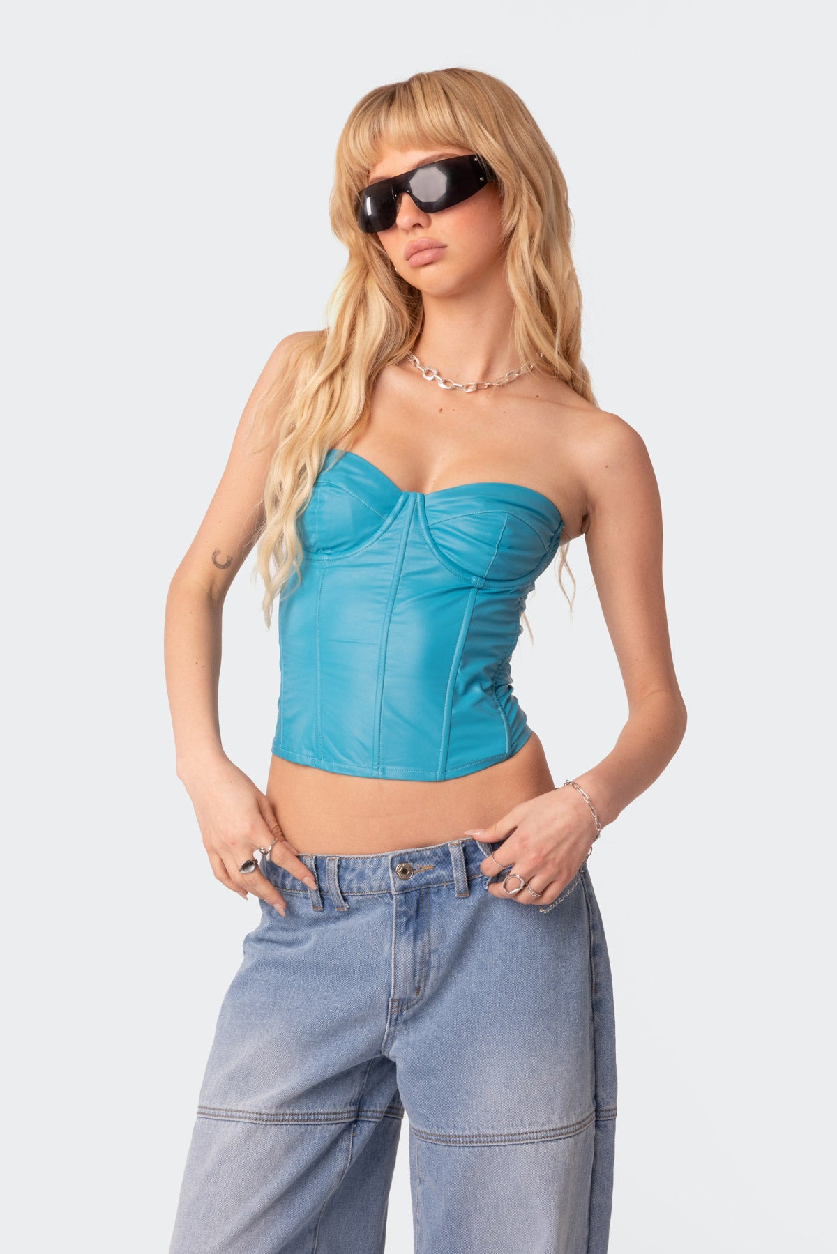 Aniyah Faux Leather Corset