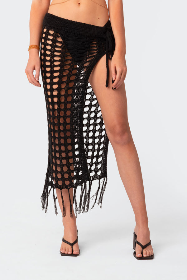 Brielle Crochet Slit Maxi Skirt