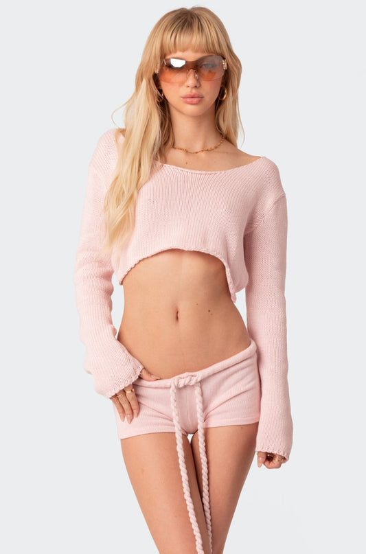 Staycation Cropped Knit Top