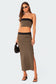 Rissa Reversible Low Rise Slitted Maxi Skirt