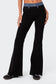 Low Rise Contrast Belt Flared Jeans