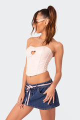Heartthrob Faux Leather Lace Up Corset