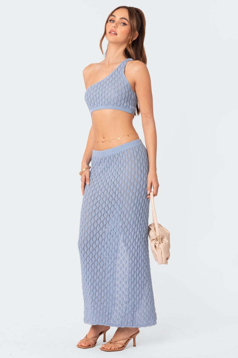 Mermaid Low Rise Crochet Maxi Skirt