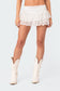 Ruffle Sheer Lace Low Rise Mini Skirt